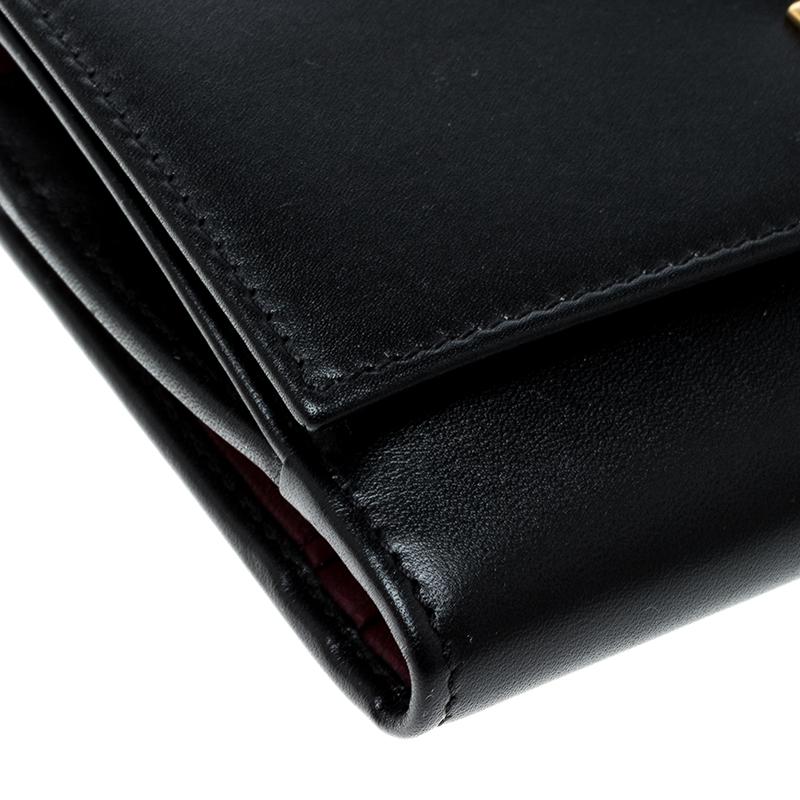 Fendi Black Leather Peekaboo Long Wallet 6