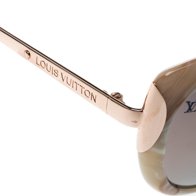 Louis Vuitton Marble/Rose Gold Mirrored Z056W Cat Eye Sunglasses In Excellent Condition In Dubai, Al Qouz 2