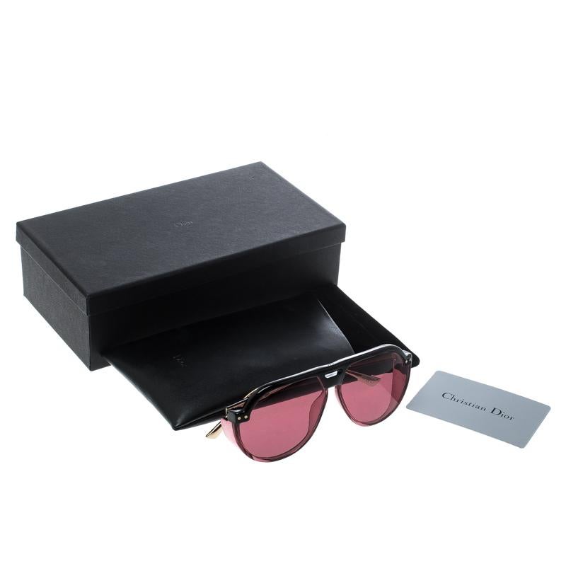 Dior Black/ Pink Club 3 Aviator Sunglasses 2