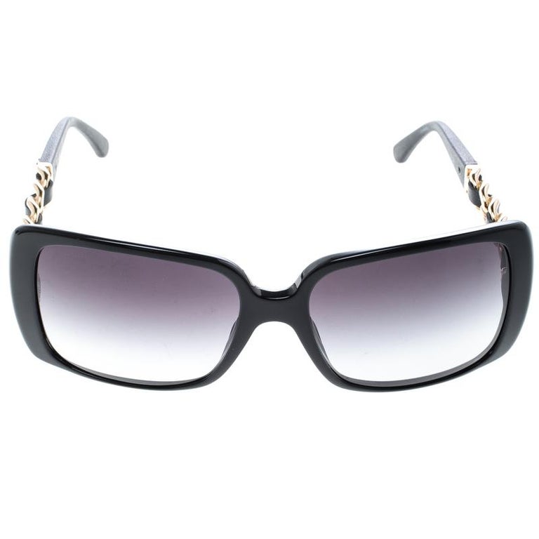 Chanel square sunglasses with chain