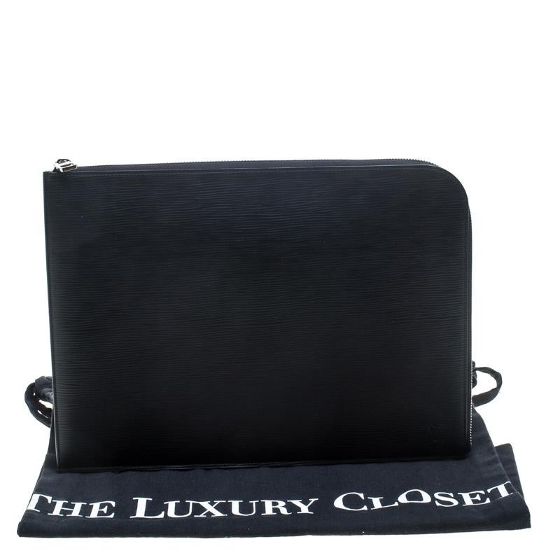 Louis Vuitton Black Epi Leather Poche Documents Portfolio Case 6