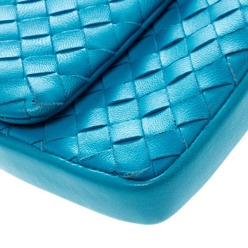 Bottega Veneta Sky Blue Intrecciato Leather Continental Wallet 2