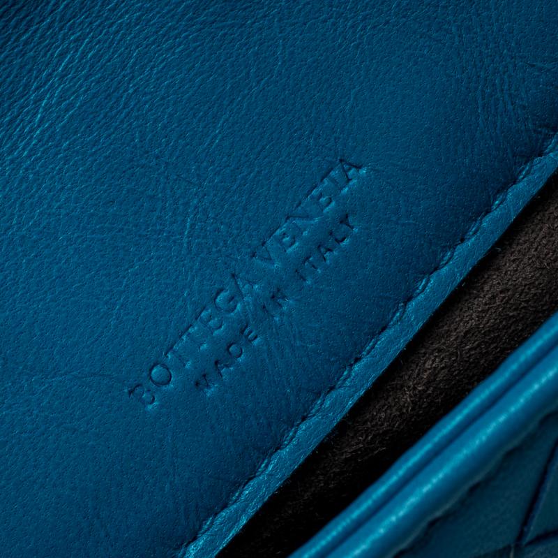 Bottega Veneta Sky Blue Intrecciato Leather Continental Wallet 3