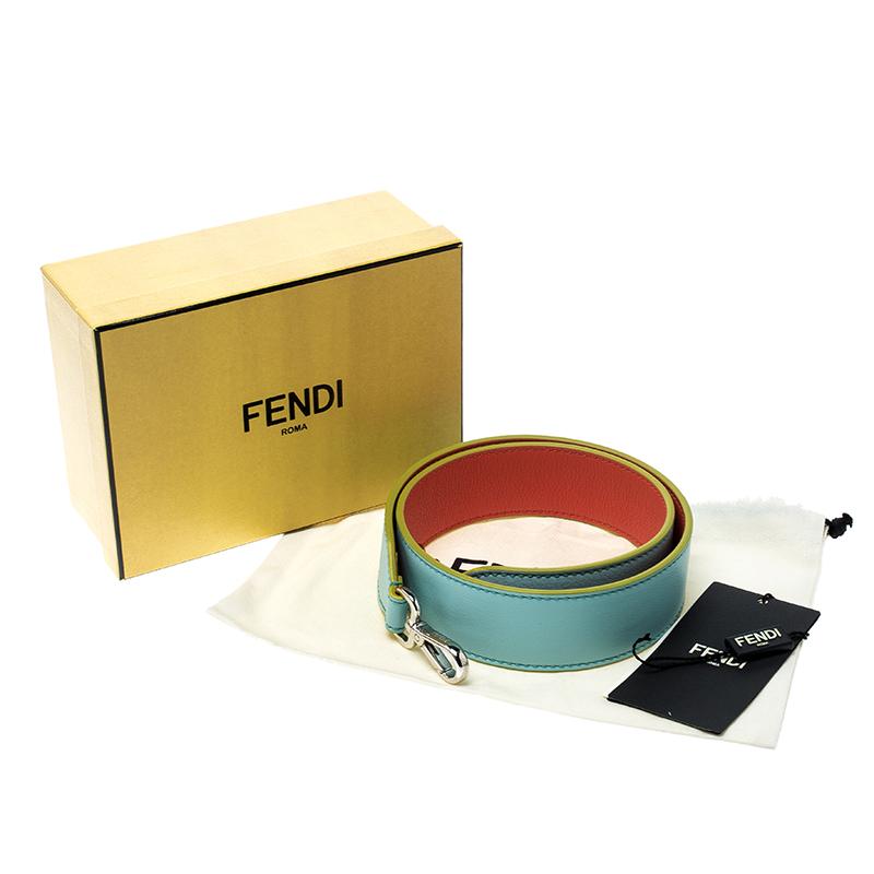 Fendi Bi Color Leather Interchangeable Shoulder Strap In Excellent Condition In Dubai, Al Qouz 2