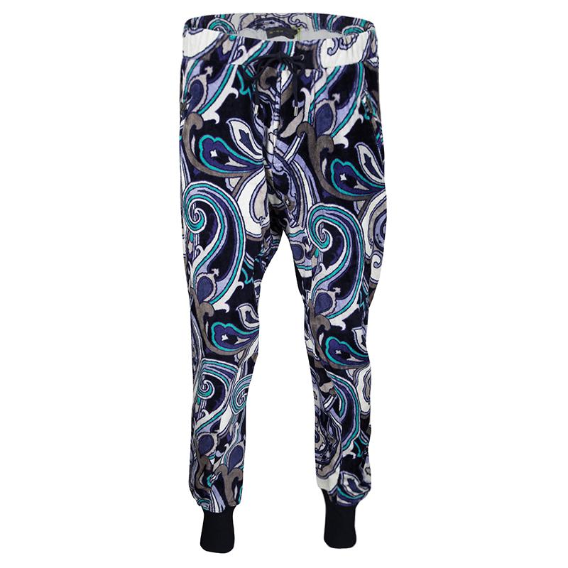 Purple Etro Muticolor Printed Terrycloth Zip Front Sweatshirt and Jogger Pant Set L