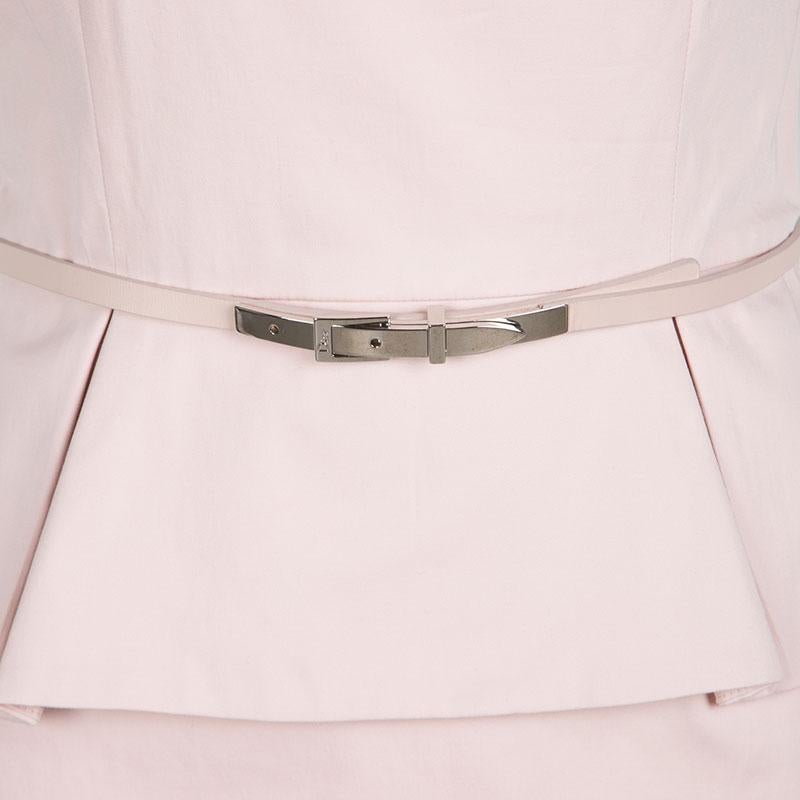 Women's Dior Blush Pink Stretch Cotton Sleeveless Belted Peplum Dress S