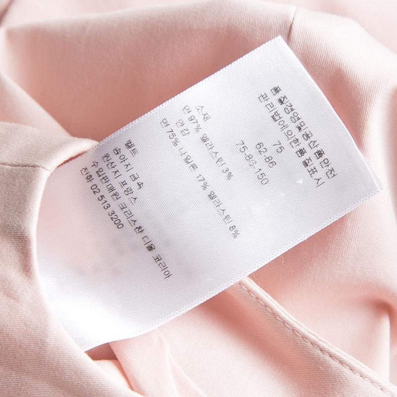 Dior Blush Pink Stretch Cotton Sleeveless Belted Peplum Dress S 1