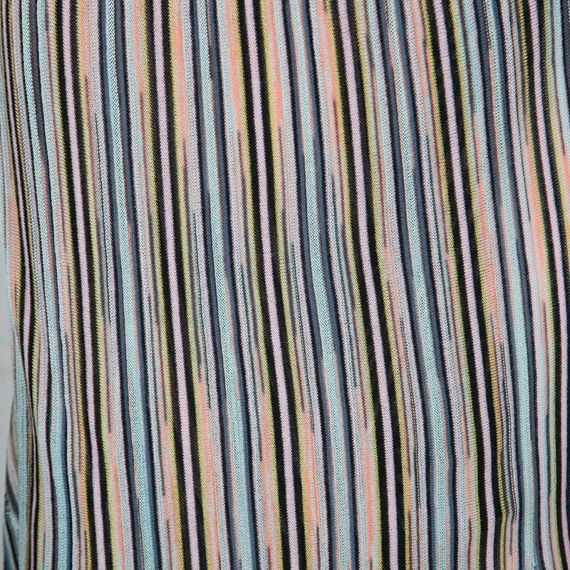 Missoni Multicolor Striped Knit Wrap Skirt M In Good Condition In Dubai, Al Qouz 2