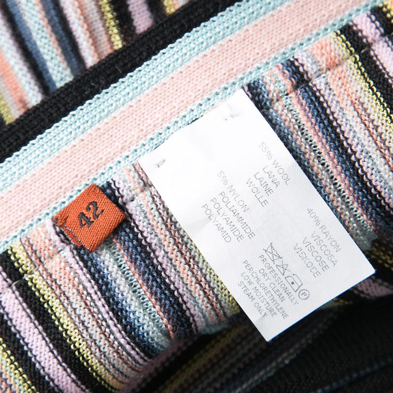 Missoni Multicolor Striped Knit Wrap Skirt M 1