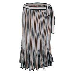 Missoni Multicolor Striped Knit Wrap Skirt M