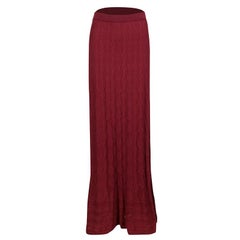 M Missoni Maroon Patterned Knit Maxi Skirt M