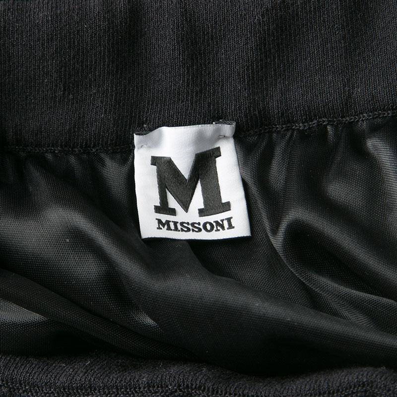 M Missoni Black Lurex Perforated Knit Pleated Skirt M 1