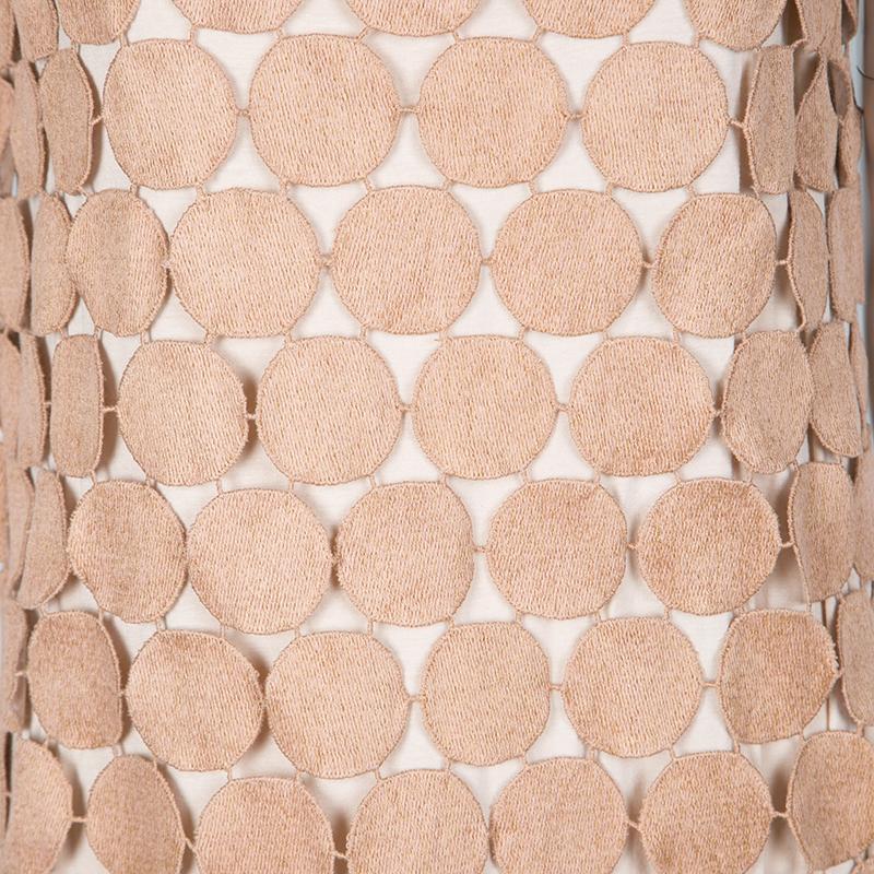 Marni Sand Brown Circular Guipure Lace Sleeveless Shift Dress M 2