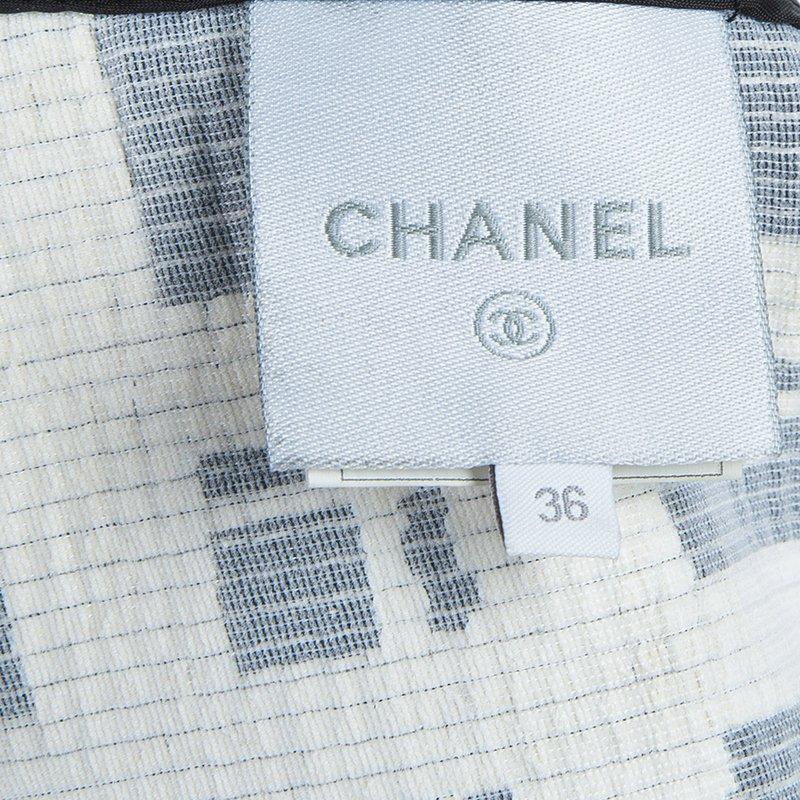 Chanel Monochrome Textured Short Sleeve Jacket S 7