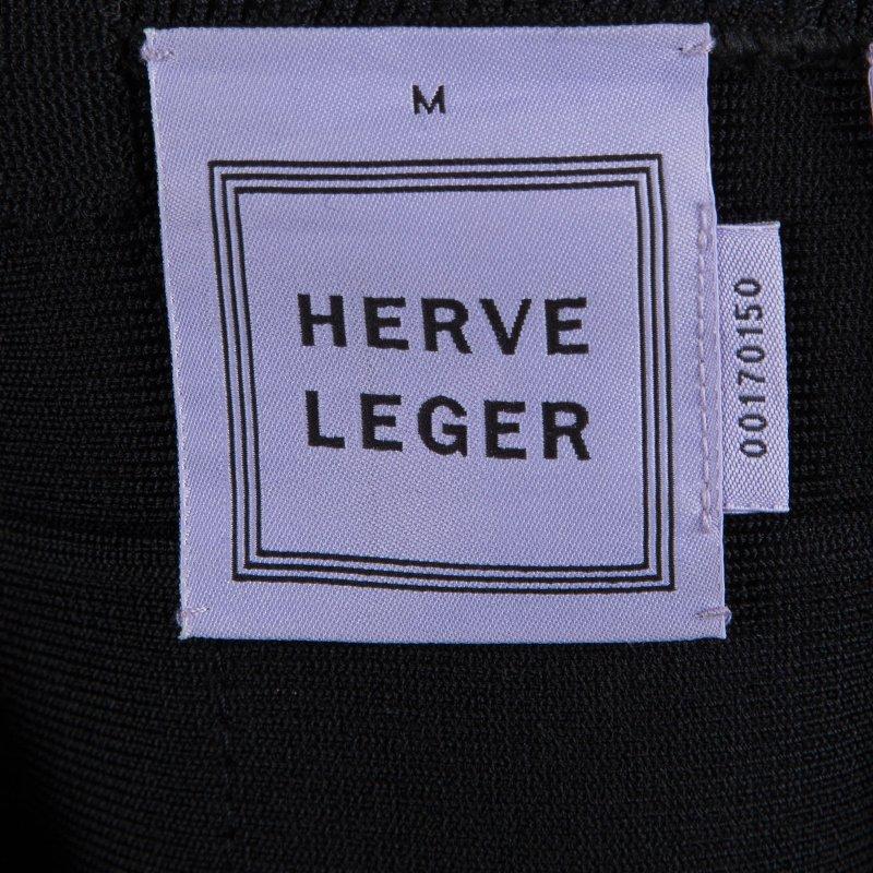 Herve Leger Black Sleeveless Lauren Bandage Dress M 2