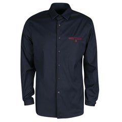 Prada Navy Blue Cotton Button Front Long Sleeve Shirt XXL