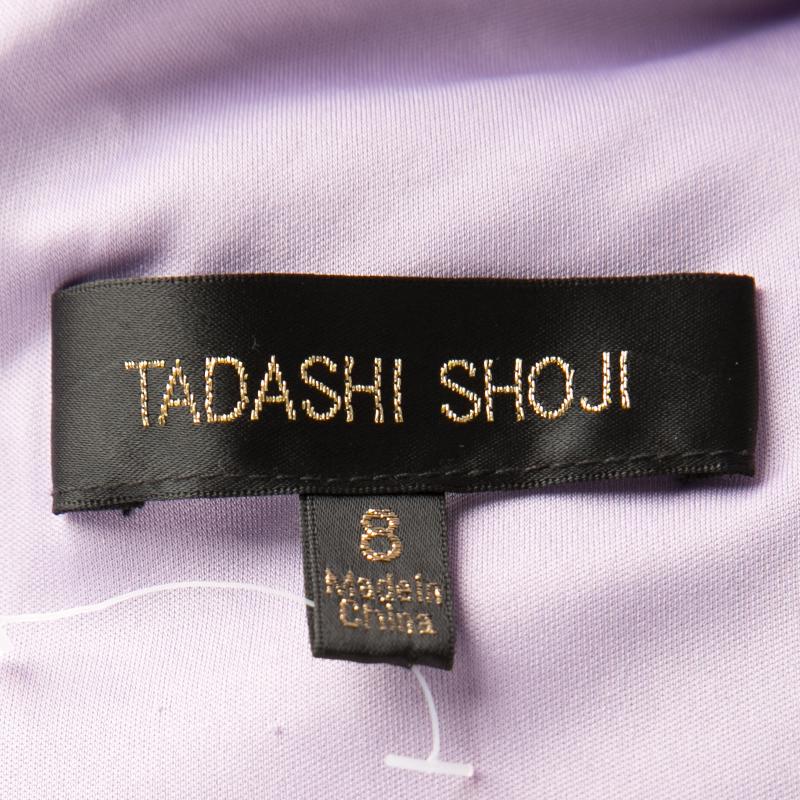 Women's Tadashi Shoji Lilac Lace and Tulle Sleeveless Atataka Gown M