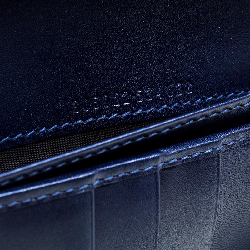Black Gucci Blue Microguccissima Patent Leather WOC Wallet