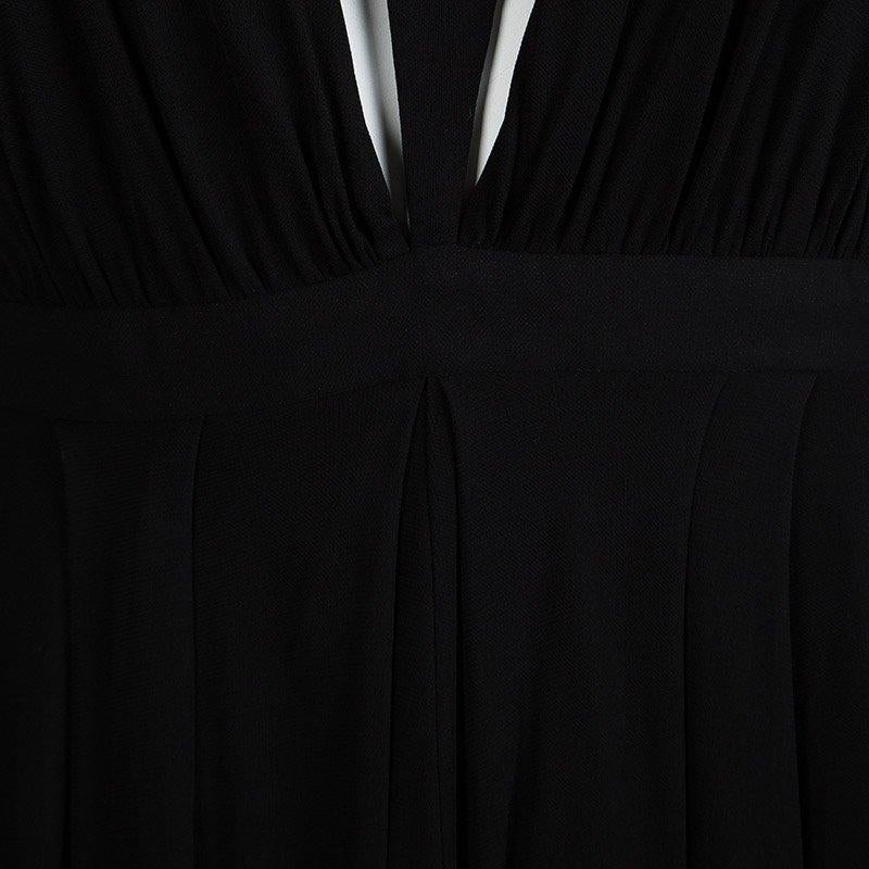 Balmain Black Triangular Front Detail Sleeveless Dress S 2