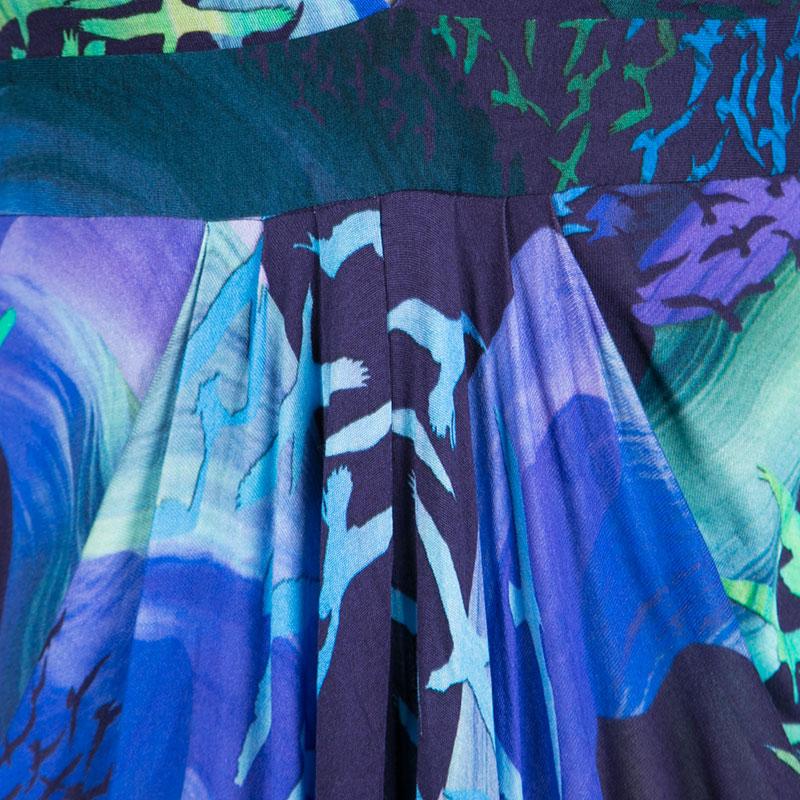 Matthew Williamson Escape Multicolor Bird Print Tassel Detail Maxi Dress M In Good Condition In Dubai, Al Qouz 2