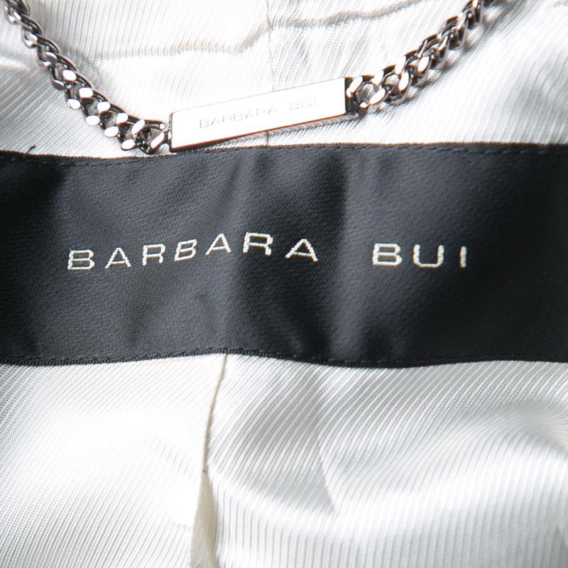 Barbara Bui Khaki Cotton Satin Trim Tailored Blazer S In Good Condition In Dubai, Al Qouz 2