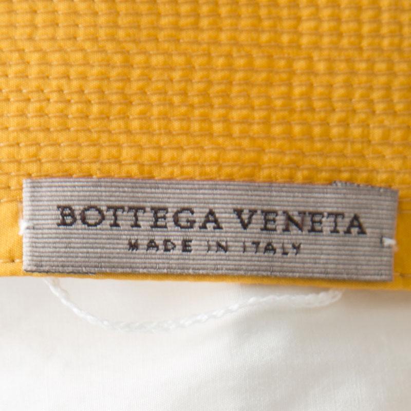 White Bottega Veneta Cream and Yellow Tie Detail One Shoulder Top S