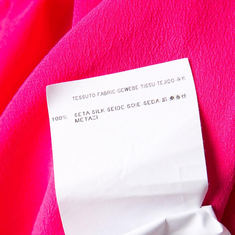 Saint Laurent Paris Pink Silk Tassel Tie Detail Long Sleeve Blouse M 1