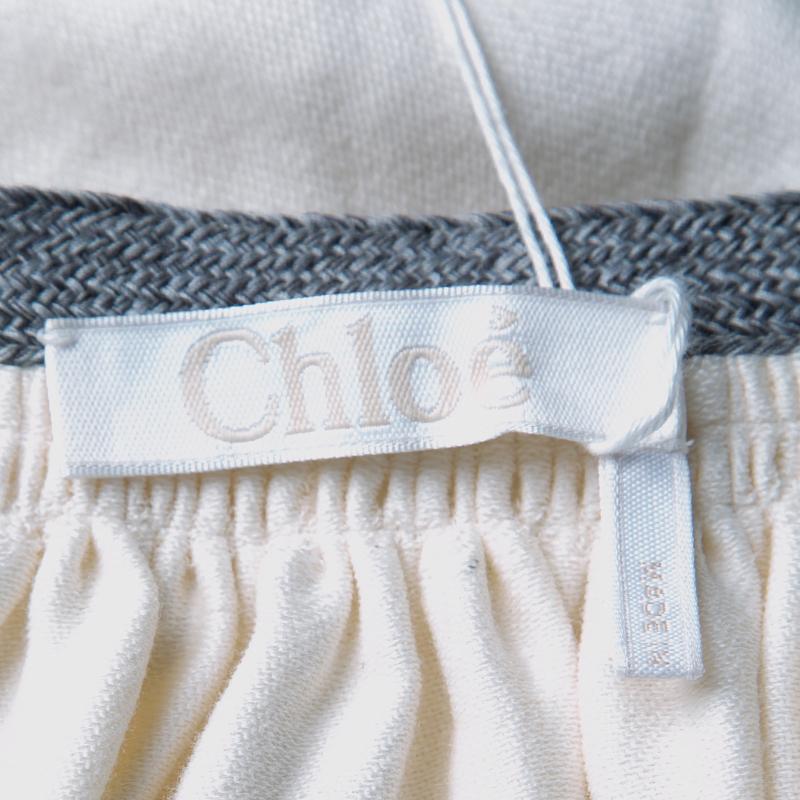 Chloe Cream Contrast Trim Guipure Lace Detail Long Sleeve Blouse M 2