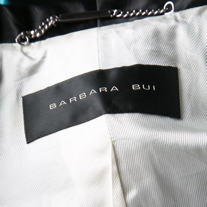 Barbara Bui Black Satin Trim Detail Tailored Blazer S 1