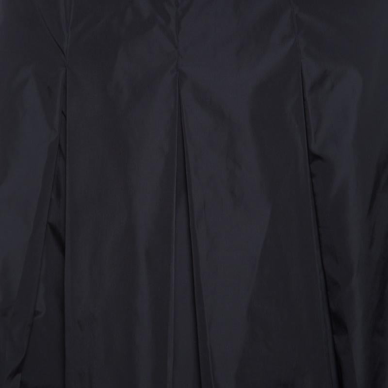Prada Black Pleated A Line Skirt M 1
