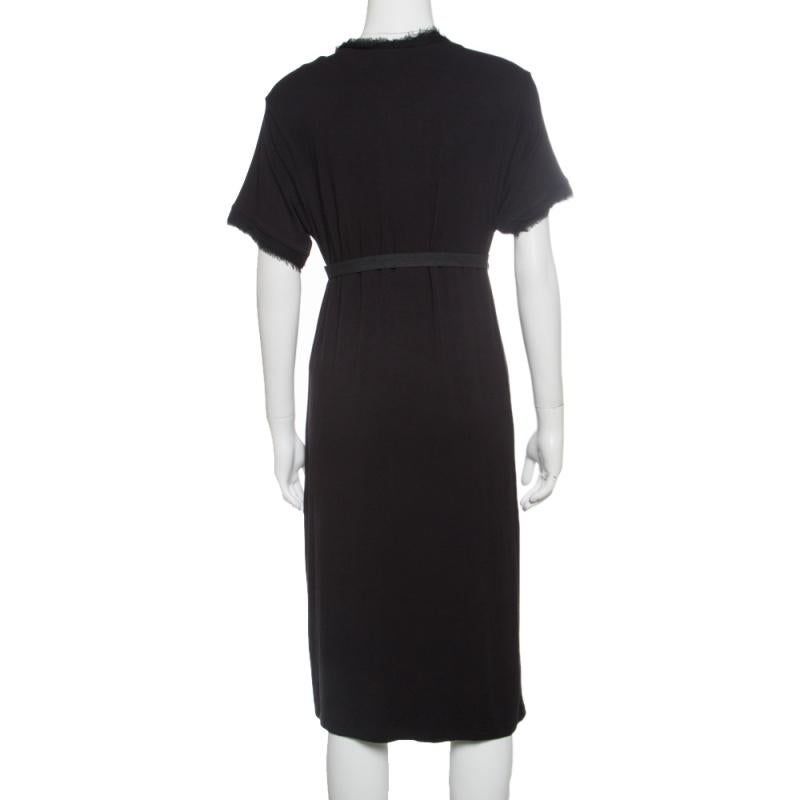 Excellent for all seasons, this black dress will be your sweetheart. Save this splendid Lanvin piece for all your fashionable affairs. Made in cotton and silk blend, this elegant creation is sure to grab everyone's attention.

Includes: The Luxury