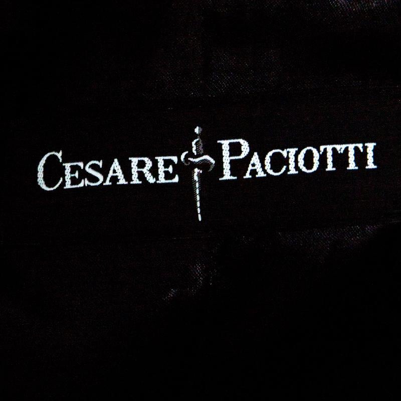 Women's Cesare Paciotti Black Dagger Zip Detail Short Sleeve Leather Dress S