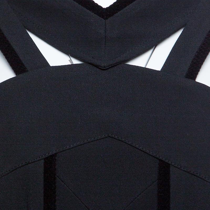 Women's Roland Mouret Black Cutout Stretch Crepe Altamira Mini Dress M