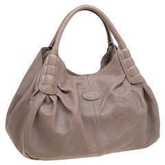 Tod's Beige Leather Ivy Sacca Media Tote