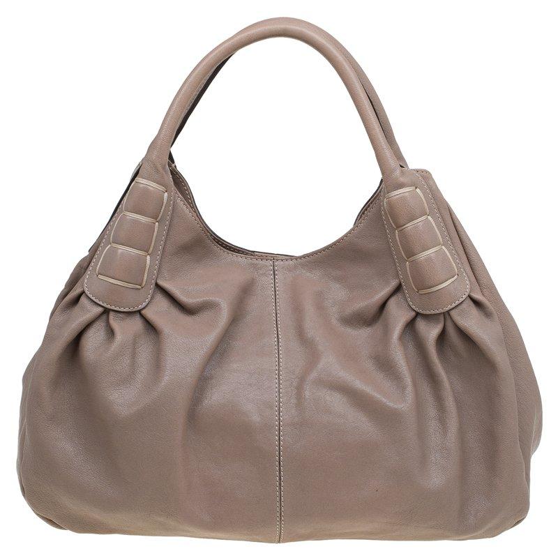 Tod's Beige Leder Ivy Sacca Media Tote 1