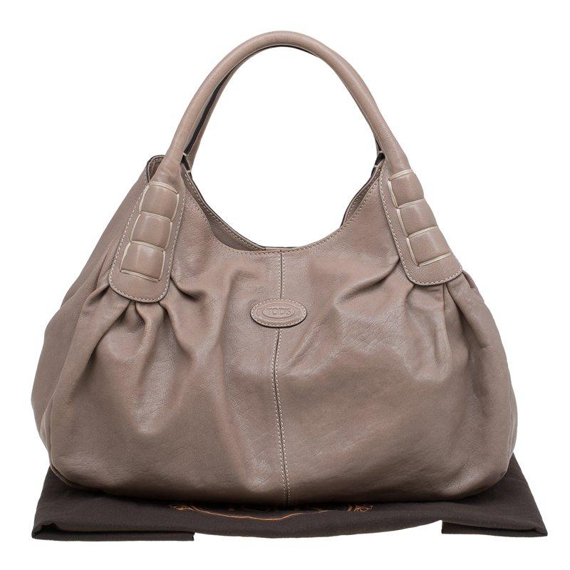 Tod's Beige Leather Ivy Sacca Media Tote 4