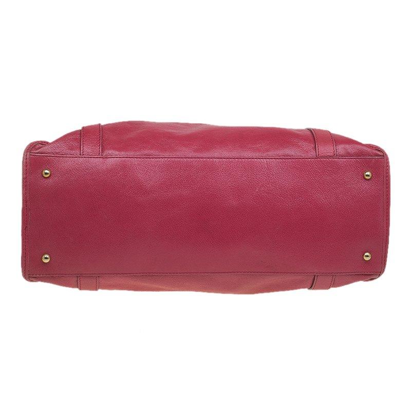 red leather satchel