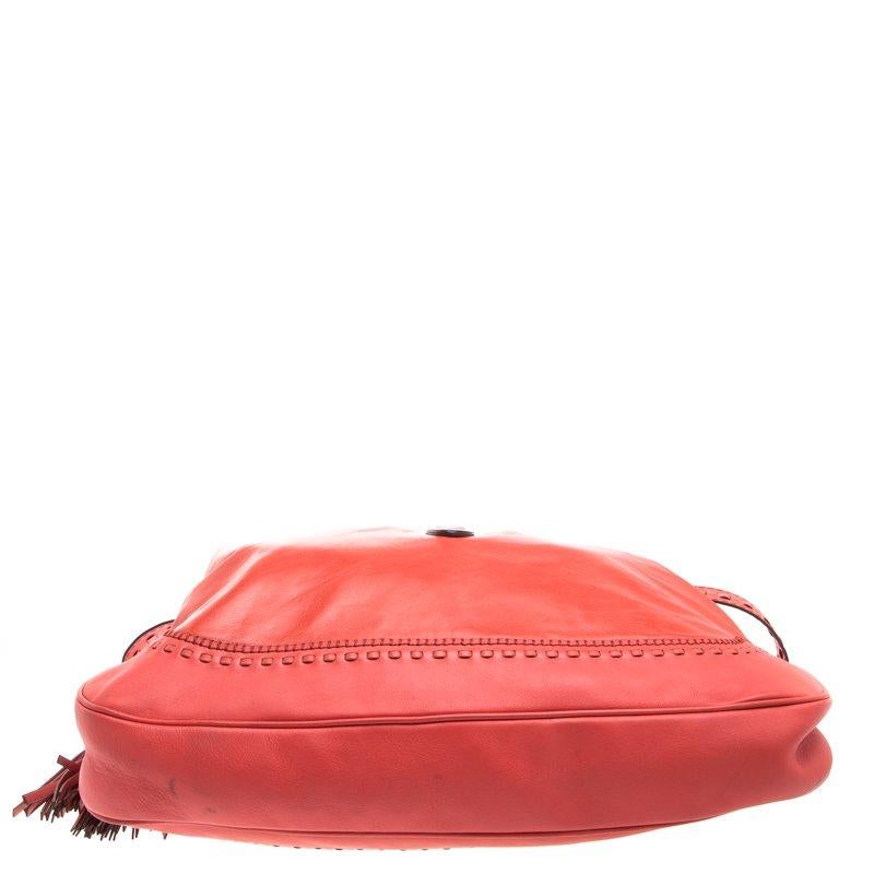 Gucci Red Orange Leather Large New Jackie Shoulder Bag 3