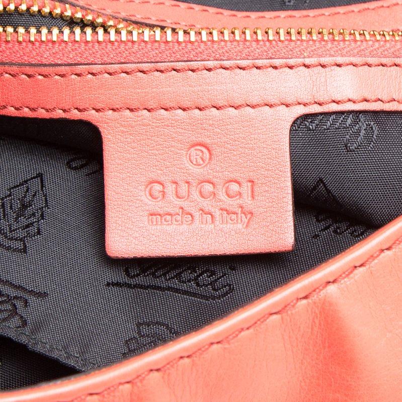 Gucci Red Orange Leather Large New Jackie Shoulder Bag 5