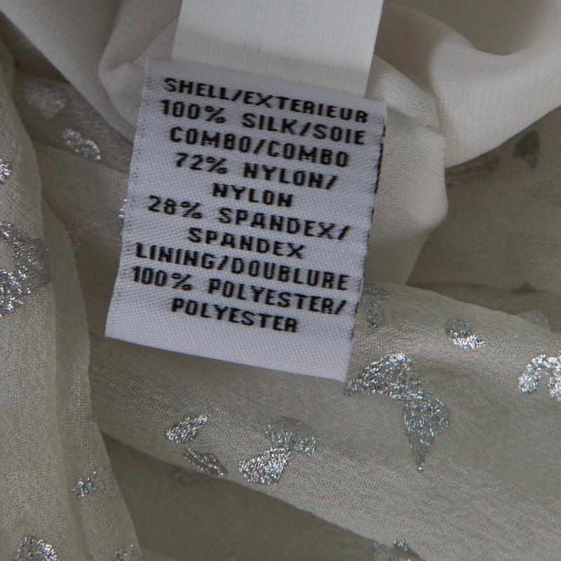 Women's Diane Von Furstenberg Off White Flutter Foil Lillie Maxi Dress S