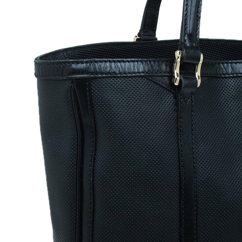 Women's Burberry Black Perforated Leather Medium Tote