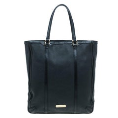 Burberry Black Perforated Leather Medium Tote