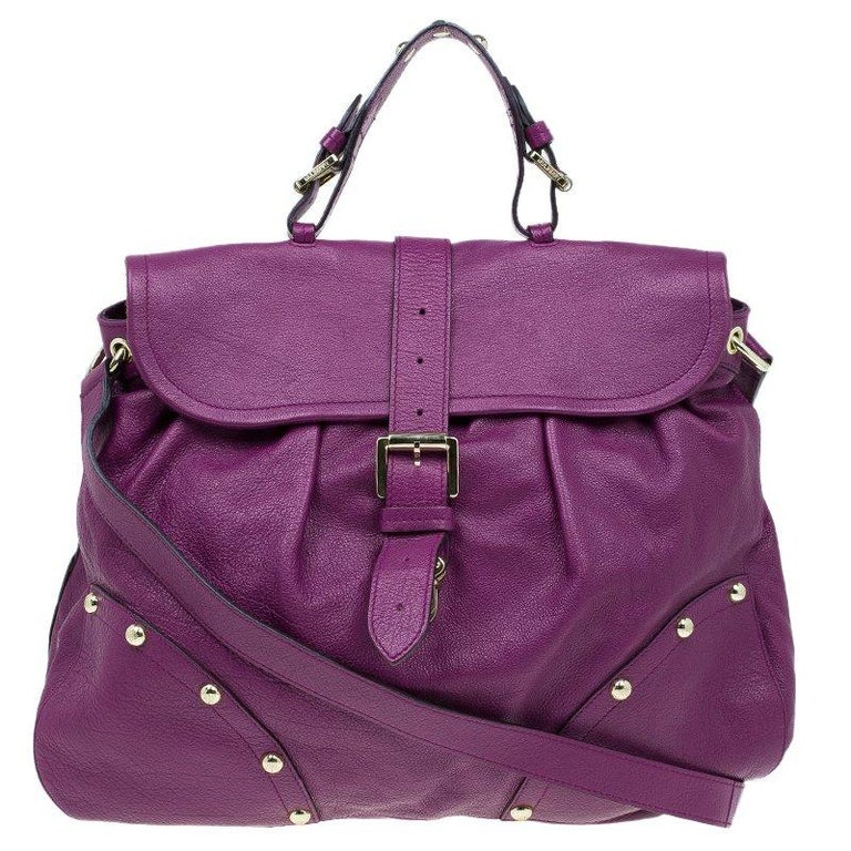 Mulberry Purple Leather Lizzie Top Handle Bag For Sale at 1stDibs