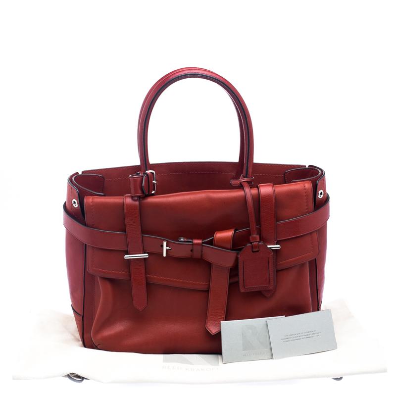 Reed Krakoff Red Leather Medium Boxer Tote 4