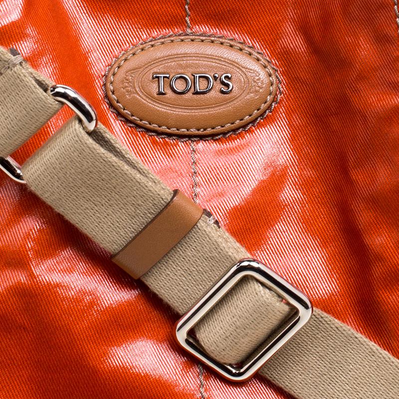 Tod's Orange Coated Fabric Gummy Bag 6