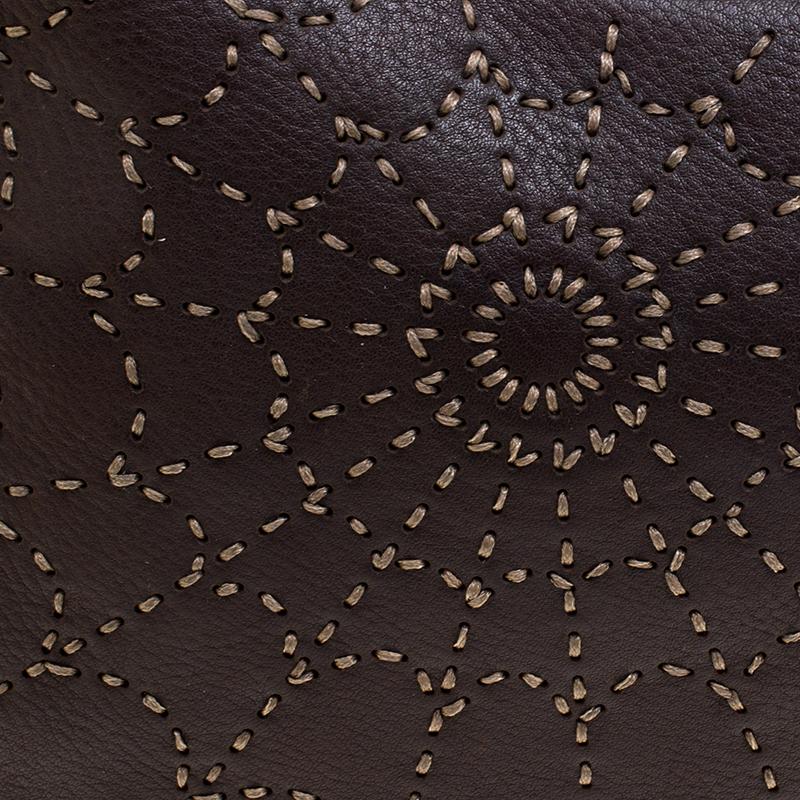 Fendi Brown Selleria Leather Oyster Hobo In Good Condition In Dubai, Al Qouz 2