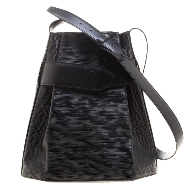 Louis Vuitton Black Epi Leather Sac D'epaule PM Bag
