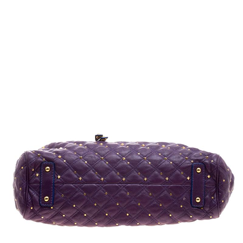 Marc Jacobs Purple Quilted Leather Studded Stam Shoulder Bag 1