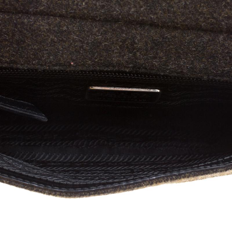 Prada Black Tweed and Leather Crossbody Bag 4