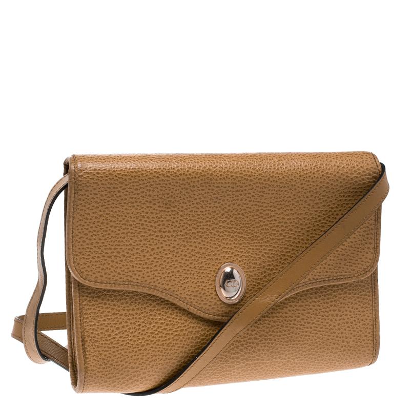 Dior Tan Leather Vintage Shoulder Bag 2